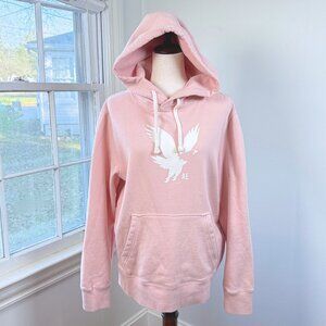 American Eagle Super Soft Icon Graphic Mens Hoodie Pink Sweatshirt Mens Medium